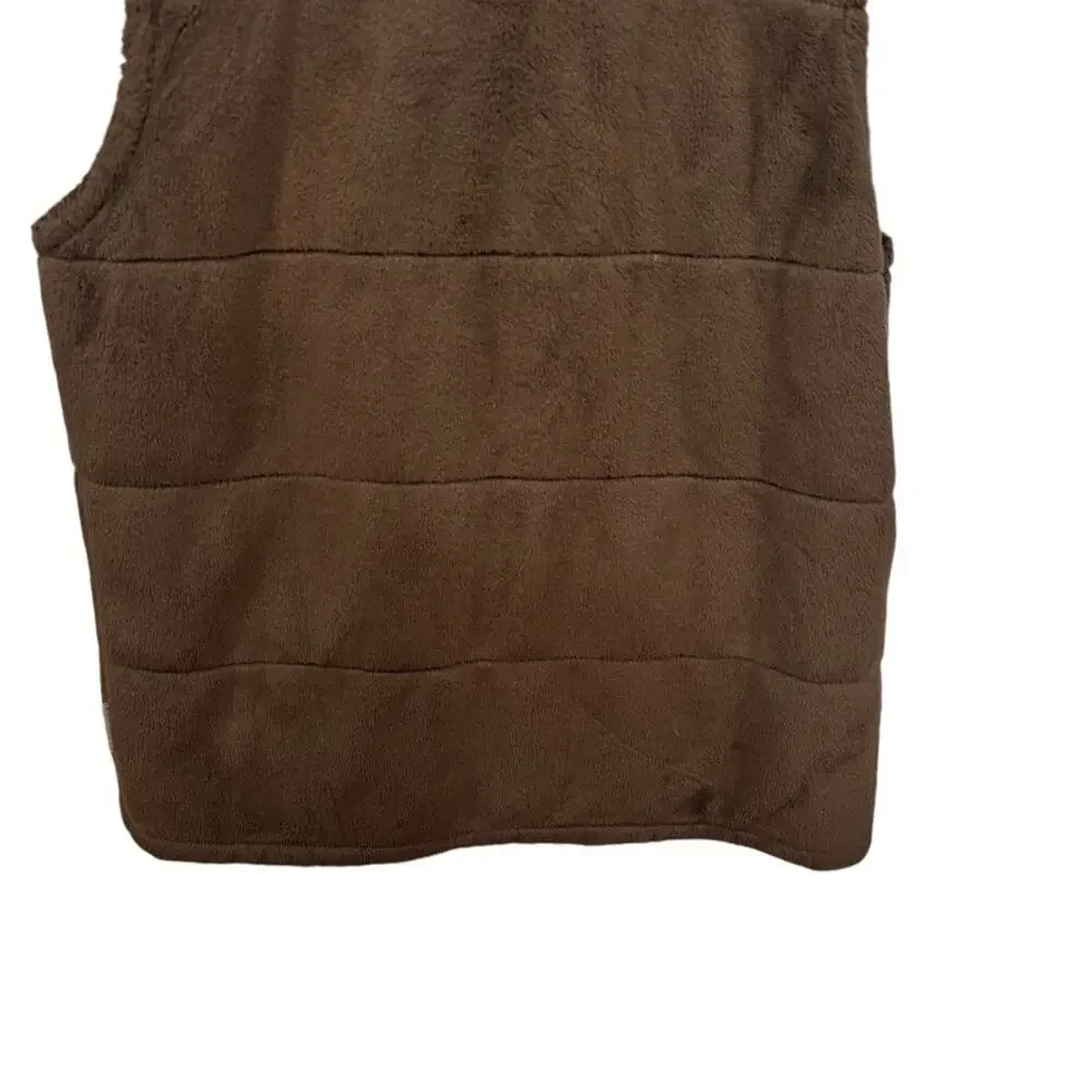 Columbia Women’s Chocolate Brown Zip Up‎ Outdoor Layer Fuzzy Fleece Vest Size S